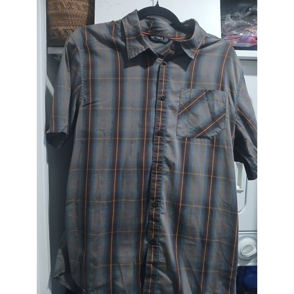 Mens Arcteryx Tranzat Plaid Short Sleeve Button Down Shirt MEDIUM - Picture 1 of 4